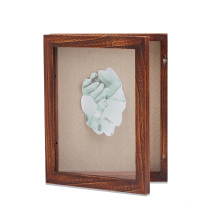 Custom wholesale high quality Linen Inner 8x10 Paulownia Distressed Wood Photo Shadow Box Display Case